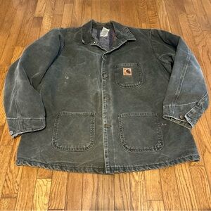 Vintage Carhartt C58 MOS Green Blanket-Lined Duck Chore Jacket Size XLarge XL